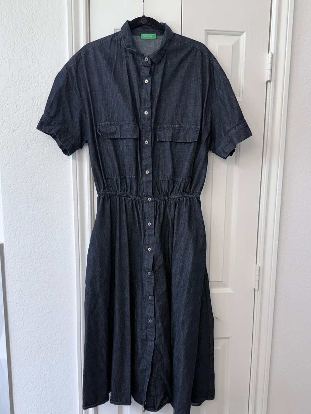 Denim Maxi Dress with Elastic Waist
